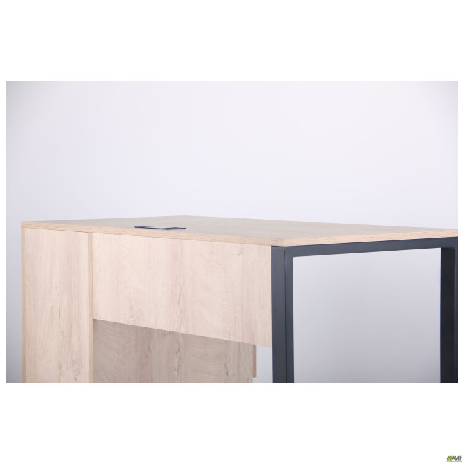 Компьютерный стол Pluto ST R (1380х600х750) Дуб Эндгрейн/Черный графит AMF