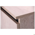 Компьютерный стол Pluto ST R (1380х600х750) Дуб Эндгрейн/Черный графит AMF