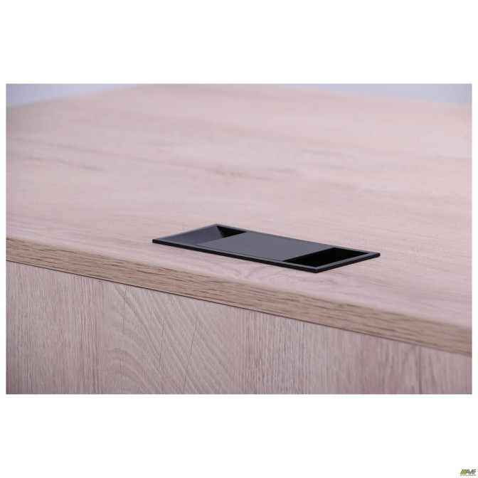 Компьютерный стол Pluto ST R (1380х600х750) Дуб Эндгрейн/Черный графит AMF