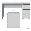 Компьютерный стол Pluto ST R (1380х600х750) Дуб Эндгрейн/Черный графит AMF