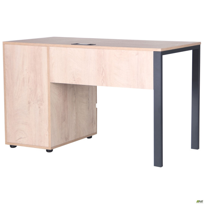 Компьютерный стол Pluto ST R (1380х600х750) Дуб Эндгрейн/Черный графит AMF