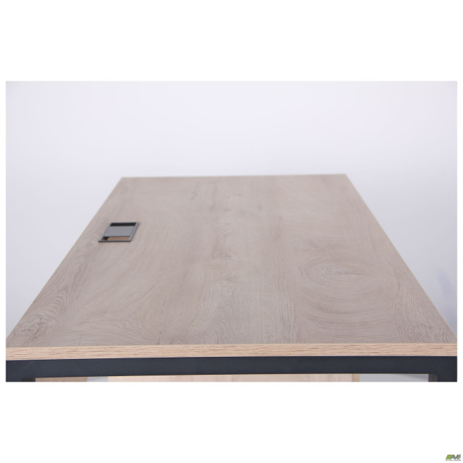 Компьютерный стол Pluto ST R (1380х600х750) Дуб Эндгрейн/Черный графит AMF