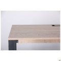 Компьютерный стол Pluto ST R (1380х600х750) Дуб Эндгрейн/Черный графит AMF