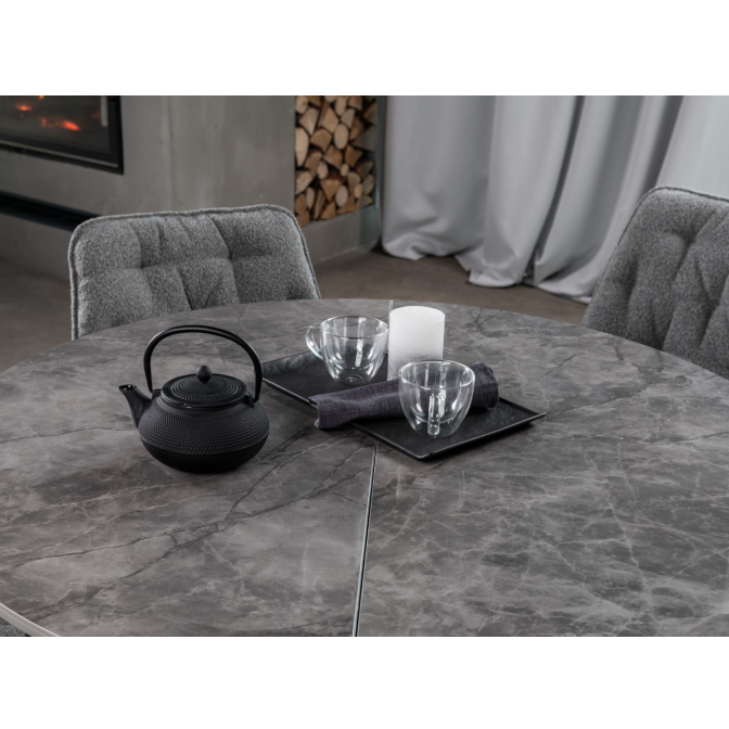 Керамический стол Офелия TML-1250 спайдер грей  +  черный Vetro mebel