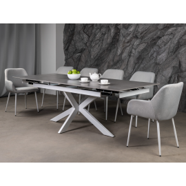 Керамический стол Тициано TML-1150 деликато грей  +  белый Vetro mebel