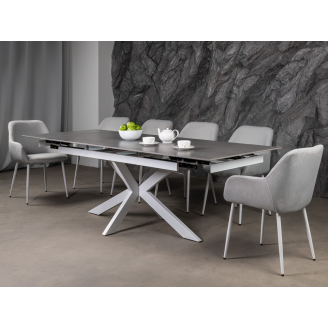 Керамический стол Тициано TML-1150 деликато грей  +  белый Vetro mebel