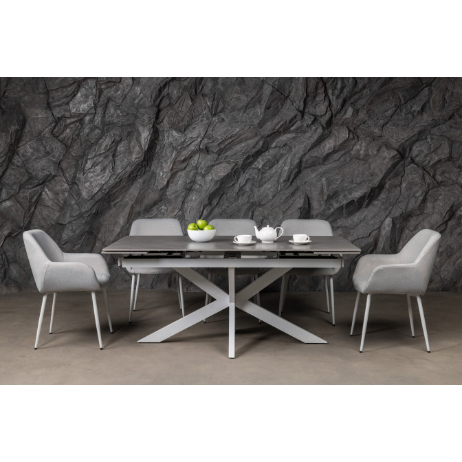 Керамический стол Тициано TML-1150 деликато грей  +  белый Vetro mebel