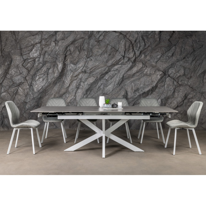 Керамический стол Тициано TML-1150 деликато грей  +  белый Vetro mebel