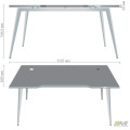 Стіл + USB Delta DL-106 (1590х800х750мм) Блеквуд Ячмінний/Каркас білий AMF