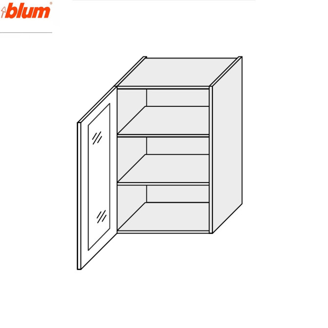 Кухонная секция Мери верхняя 60В/900 1дв Витрина Pro Blum MR-569W/9003gl MiroMark