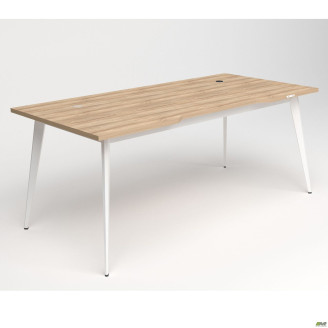 Стіл  +  USB Delta DL-107 (1790х900х750мм) Блеквуд Ячмінний / Каркас білий AMF