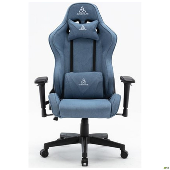 Кресло VR Racer Textile Maximus ткань синяя/черный AMF