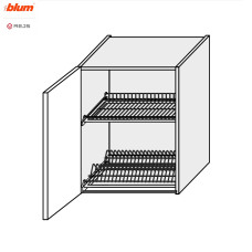 Кухонная секция Валенсия верхняя 60ВС/720 1дв Сушка Pro Blum  +  Rejs VL-479W/9003 MiroMark