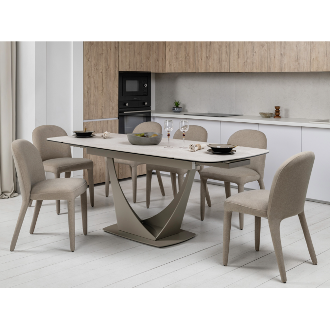 Керамический стол Элио ТМL-990 сахара  +  бежевый Vetro mebel