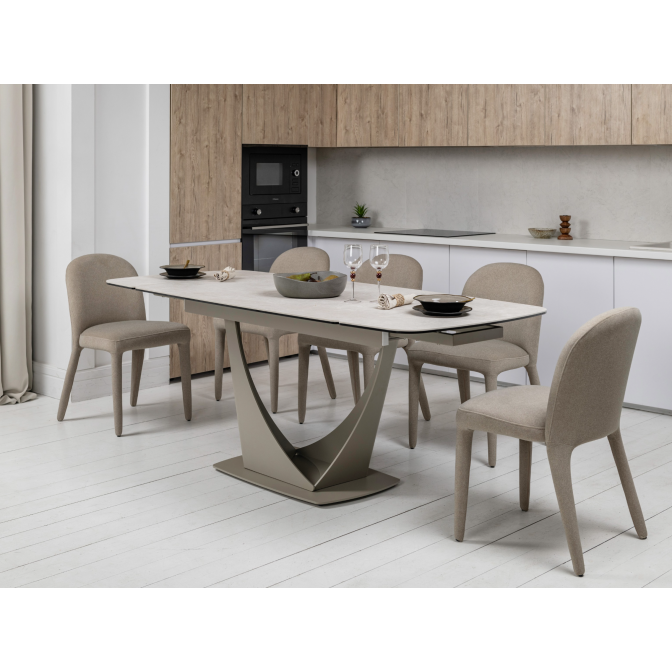 Керамический стол Элио ТМL-990 сахара  +  бежевый Vetro mebel
