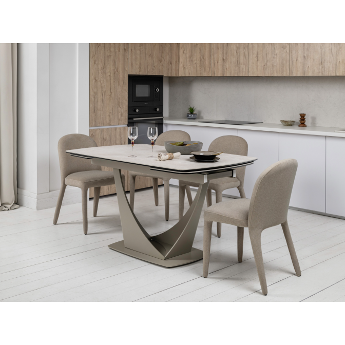 Керамический стол Элио ТМL-990 сахара  +  бежевый Vetro mebel