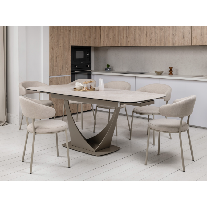 Керамический стол Элио ТМL-990 сахара  +  бежевый Vetro mebel