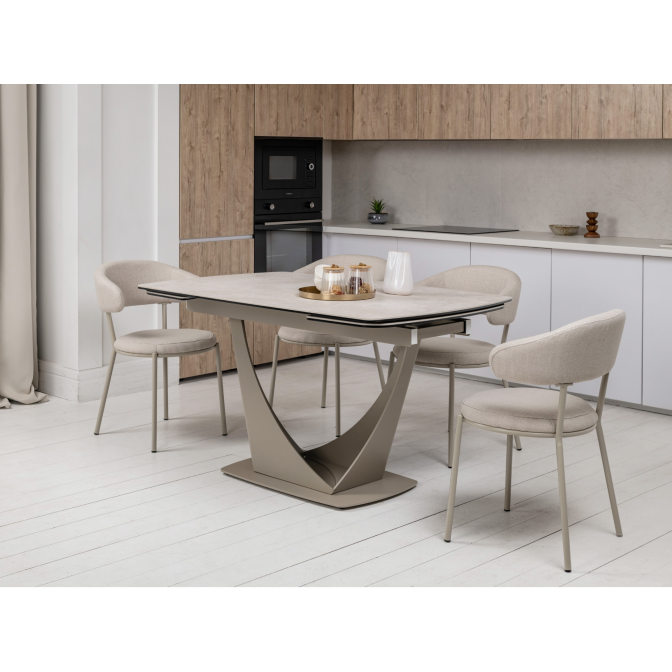 Керамический стол Элио ТМL-990 сахара  +  бежевый Vetro mebel