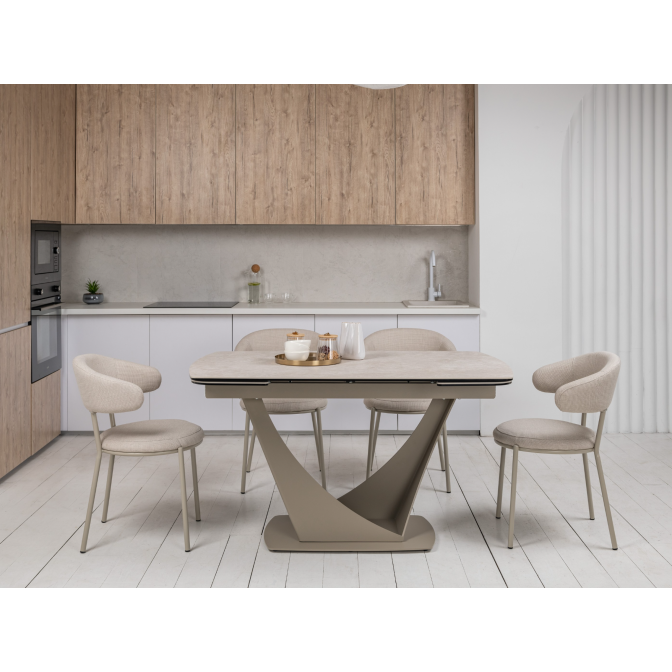 Керамический стол Элио ТМL-990 сахара  +  бежевый Vetro mebel