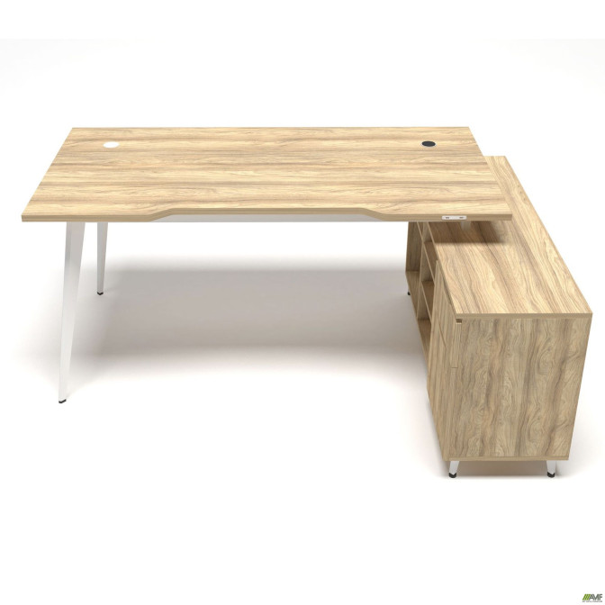 Рабочее место Delta DL-100R (1790х1200х750мм) Блэквуд Ячменный/Каркас белый/Опора белый AMF
