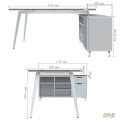 Рабочее место Delta DL-100R (1790х1200х750мм) Блэквуд Ячменный/Каркас белый/Опора белый AMF