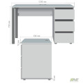 Компьютерный стол Pluto ST R (1200х600х750) Дуб Эндгрейн/Черный графит AMF