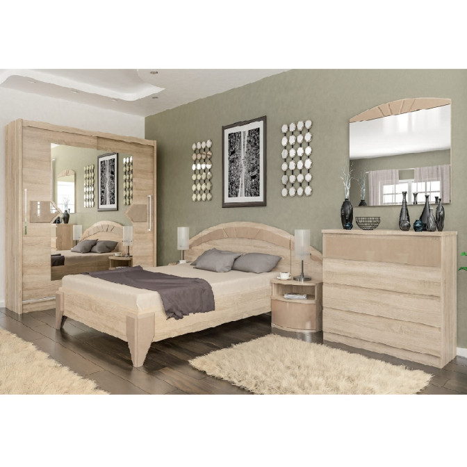 Комплект спальни Аляска 6 Шкаф-купе 2Д Комод 4Ш Mebel Servise