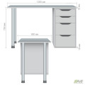 Стіл комп'ютерний Blond BL-102 (1200х600х750) Білий Перл/Білий беж AMF