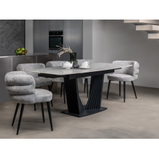 Керамический стол Феличе TML-1000-1 клауди грей  +  черный Vetro mebel