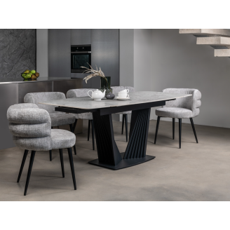 Керамический стол Феличе TML-1000-1 клауди грей  +  черный Vetro mebel