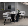 Керамический стол Феличе TML-1000-1 клауди грей  +  черный Vetro mebel