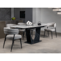 Керамический стол Феличе TML-1000-1 клауди грей  +  черный Vetro mebel