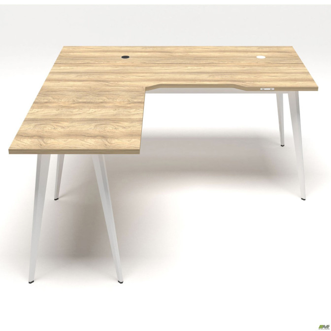 Робоче місце Delta DL-102 (1590х1600х750мм) Блеквуд Ячмінний/Каркас білий AMF