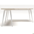 Робоче місце Delta DL-102 (1590х1600х750мм) Блеквуд Ячмінний/Каркас білий AMF