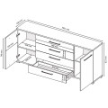 Комод 2Дв 4Ящ 1,9м Фемели / Family Глянец Белый MiroMark FM-169-WB