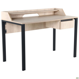 Компьютерный стол Pluto Top SH (1200х600х750) Дуб Эндгрейн/Черный графит AMF