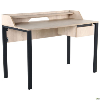 Компьютерный стол Pluto Top SH (1200х600х750) Дуб Эндгрейн/Черный графит AMF