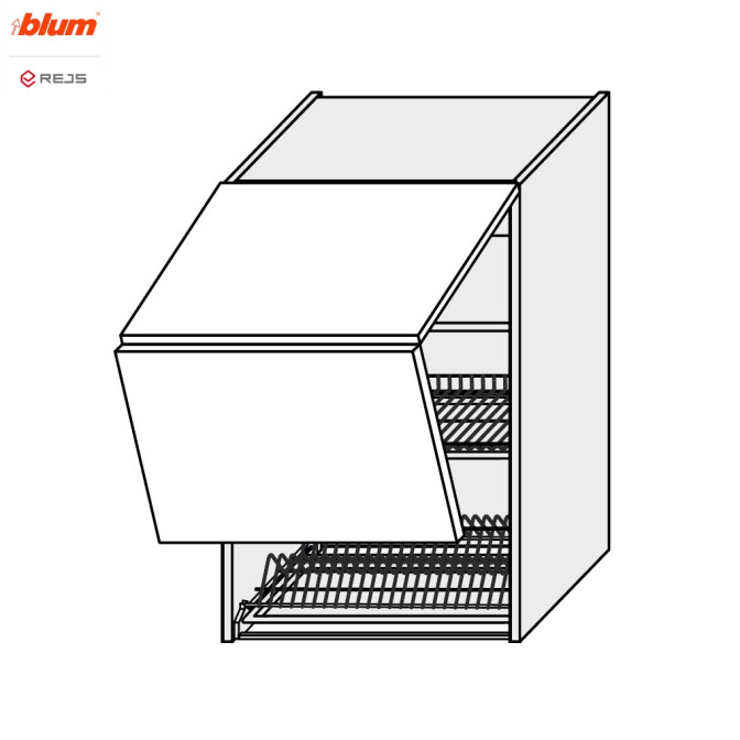 Кухонная секция Винтаж верхняя 60ВС/900 2дв Сушка Aventos Pro Blum  +  Rejs VN-574W/9003 MiroMark
