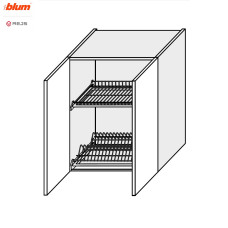 Кухонная секция Валенсия верхняя 80ВС/720 2дв Сушка Pro Blum  +  Rejs VL-484W/9003 MiroMark