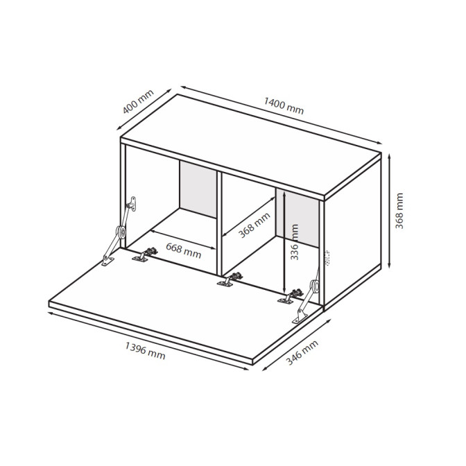 Секция BOX COLOR- TV 1,40 / Глянец Шиншилла Серая MiroMark BX-43-GG