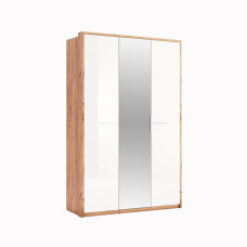 Шкаф MiroMark Никки 3Д дуб крафт/белый глянец с зеркалом