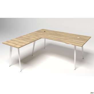 Робоче місце Delta DL-103 (1790х1800х750мм) Блеквуд Ячмінний/Каркас білий AMF