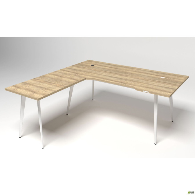 Робоче місце Delta DL-103 (1790х1800х750мм) Блеквуд Ячмінний/Каркас білий AMF