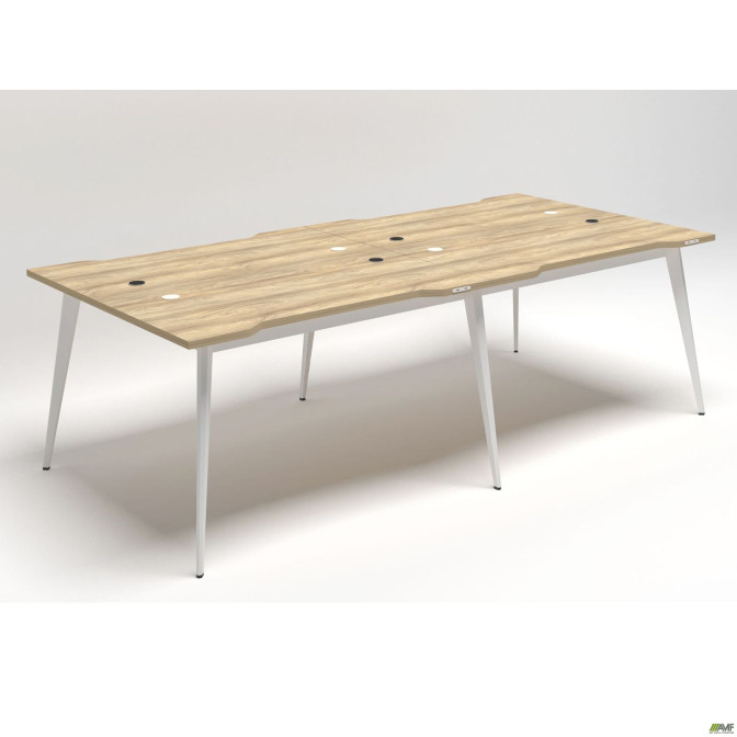 Рабочая станция Delta DL-104 (2380х1200х750мм) Блэквуд Ячменный/Каркас белый AMF