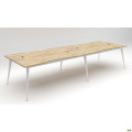 Рабочая станция Delta DL-105 (3580х1200х750мм) Блэквуд Ячменный/Каркас белый AMF