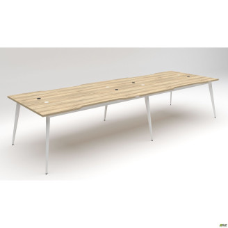 Рабочая станция Delta DL-105 (3580х1200х750мм) Блэквуд Ячменный/Каркас белый AMF