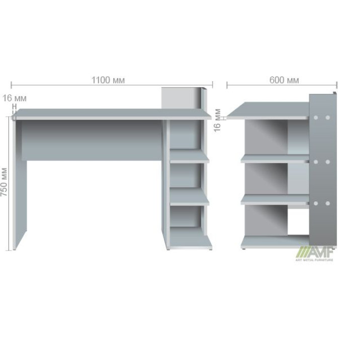 Стіл комп'ютерний Eko EK-103 R (1100x600x750) Дуб сонома AMF