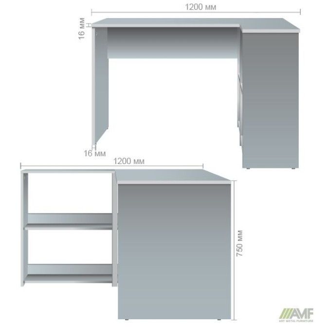 Стол компьютерный Gravity GR-102 R (1200х1200х760) Дуб Сонома AMF