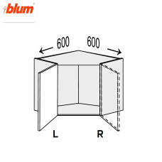 Кухонная секция Миллениум WG верхняя Угол В 45° 600х600/450 1дв Pro Blum Правая ML-393W/01R MiroMark