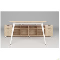 Рабочая станция Delta DL-108(3180х2400х750мм) Блэквуд Ячменный/Каркас белый/Опора белый AMF
